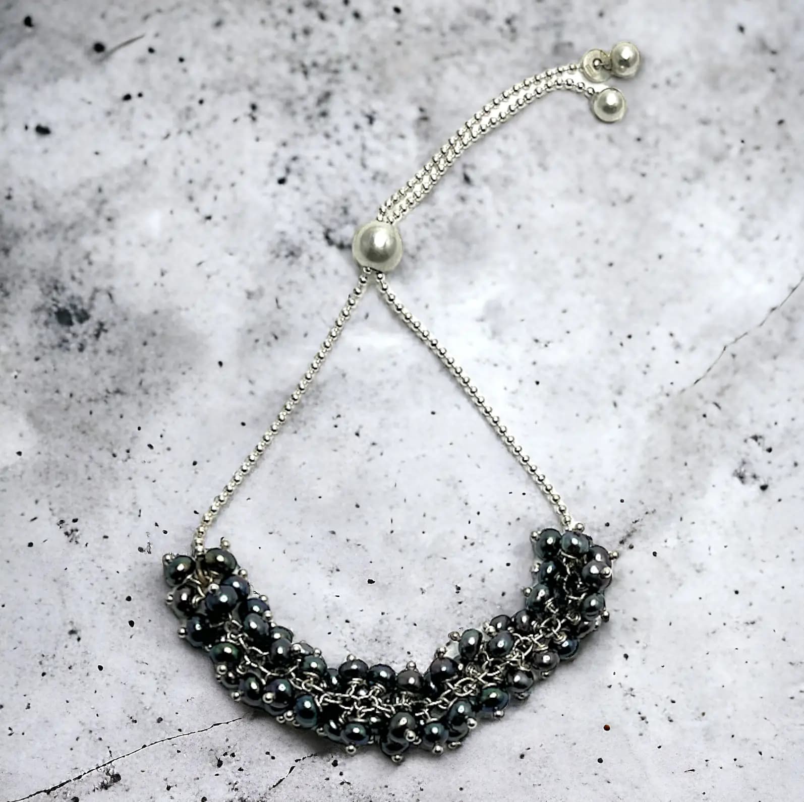 BLACK PEARL BOLO BRACELET